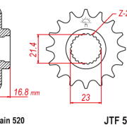 JT Zębatka Przednia JTF582 rozmiar 520 Standardowa