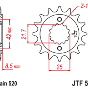 JT Zębatka Przednia JTF512 rozmiar 520 Standardowa