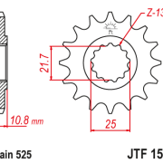 JT Zębatka Przednia JTF1586 rozmiar 525 Standardowa