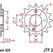 JT Zębatka Przednia JTF296 rozmiar 525 Standardowa