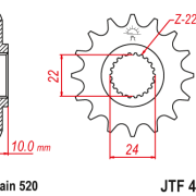 JT Zębatka Przednia JTF402 rozmiar 520 Standardowa