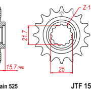 JT Zębatka Przednia JTF1535 rozmiar 525 Standardowa
