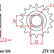 JT Zębatka Przednia JTF1323 rozmiar 520 Standardowa