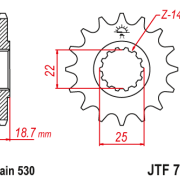 JT Zębatka Przednia JTF743 rozmiar 530 Standardowa