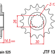 JT Zębatka Przednia JTF1332 rozmiar 525 Standardowa
