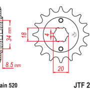 JT Zębatka Przednia JTF270 rozmiar 520 Standardowa
