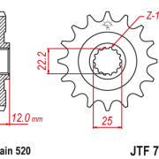 JT Zębatka Przednia JTF715 rozmiar 520 Standardowa