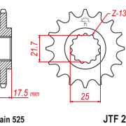 JT Zębatka Przednia JTF297 rozmiar 525 Standardowa