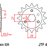 JT Zębatka Przednia JTF438 rozmiar 520 Standardowa