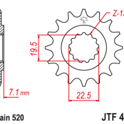 JT Zębatka Przednia JTF434 rozmiar 520 Standardowa