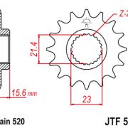JT Zębatka Przednia JTF577 rozmiar 520 Standardowa