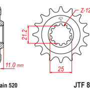 JT Zębatka Przednia JTF824 rozmiar 520 Standardowa