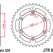 JT Zębatka Tylna JTR808 rozmiar 520 Standardowa