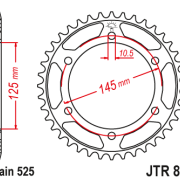 JT Zębatka Tylna JTR867 rozmiar 525 Standardowa