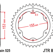JT Zębatka Tylna JTR893 rozmiar 525 Standardowa