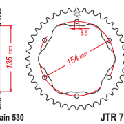 JT Zębatka Tylna JTR763 rozmiar 530 Standardowa