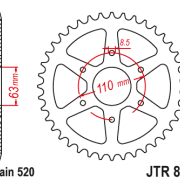 JT Zębatka Tylna JTR890 rozmiar 520 Standardowa