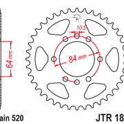 JT Zębatka Tylna JTR1826 rozmiar 520 Standardowa