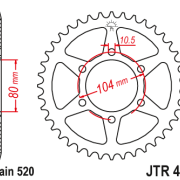 JT Zębatka Tylna JTR478 rozmiar 520 Standardowa