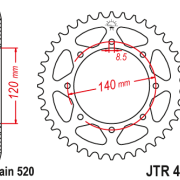 JT Zębatka Tylna JTR487 rozmiar 520 Standardowa