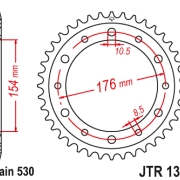 JT Zębatka Tylna JTR1340 rozmiar 530 Standardowa czarna