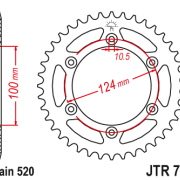 JT Zębatka Tylna JTR735 rozmiar 520 Standardowa