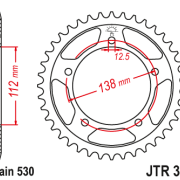 JT Zębatka Tylna JTR302 rozmiar 530 Standardowa czarna