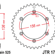 JT Zębatka Tylna JTR1791 rozmiar 525 Standardowa