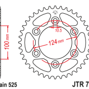 JT Zębatka Tylna JTR745 rozmiar 525 Standardowa