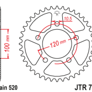 JT Zębatka Tylna JTR703 rozmiar 520 Standardowa