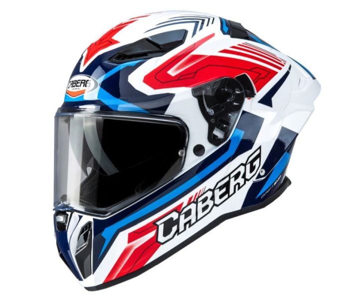 Kask Caberg Drift Evo II OUTLET #77 Jarama Biały/Czerwony/Niebieski XL OUTLET #77 Jarama Biały/Czerwony/Niebieski